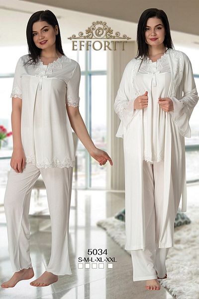 Effort Pijama طقم بيجامة للحوامل باللون الوردي الفاتح مع ثوب نوم طويل