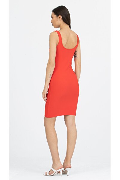 Kallisto Red Ottoman Narrow Fit Mini Dress