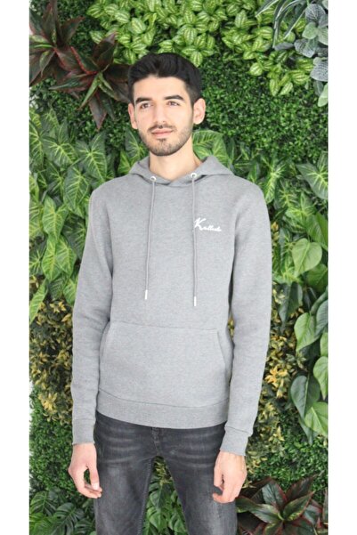 Kallisto Gray Melange Men's Trend 3 Thread Cotton Slim Fit Sweatshirt