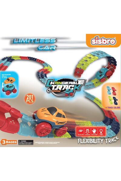 Toys Limitless Car, Hareketli Raylar ile Işıklı Oyuncak Araba, 201 Parça Eğle...