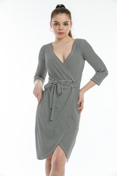 Kallisto Striped Double-breasted Dress