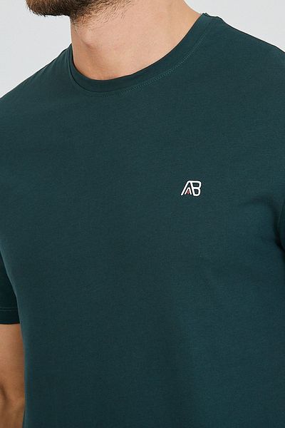 Kallisto Ανδρική Σμαραγδένια Χρώμα Crew Neck Cotton Basic Limited Edition