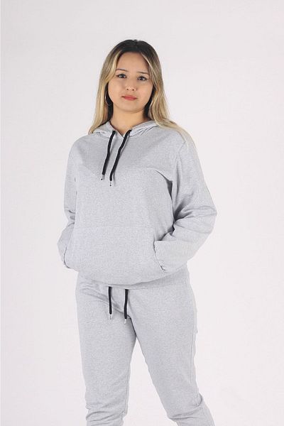 han collection Σετ φόρμας καγκουρό με κουκούλα και ελαστικό πόδι με 2 κλωστές