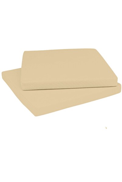 Elyaf Sepeti 2 Adet Su Geçirmez Kılıflı Sünger Sandalye Minderi 40x40 Camel