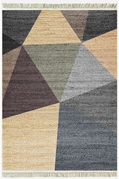 kilim home سجادة قطنية 27 سجادة قاعدة منسوجة مزخرفة متعددة الألوان ذات تصميم ...