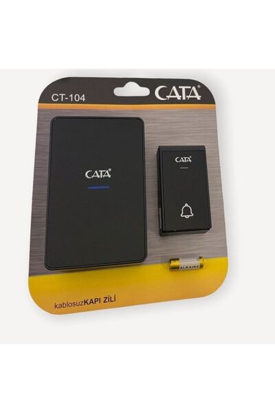 Cata Led Işıklı Kablosuz Uzaktan Kumandalı Kapı Zili Siyah Ct-104