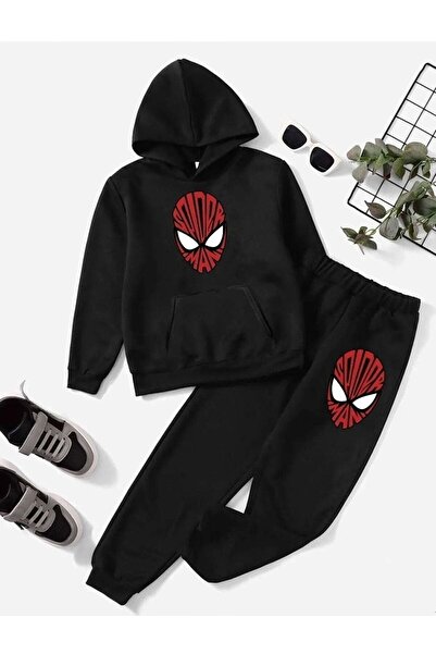 NoVibe Set de trening pentru copii unisex - imprimat Spiderman, cu glugă