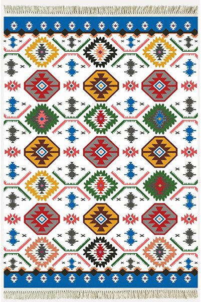 kilim home Cotton Series Multy Tones Geometric Pattern Decorative Woven Base Rug