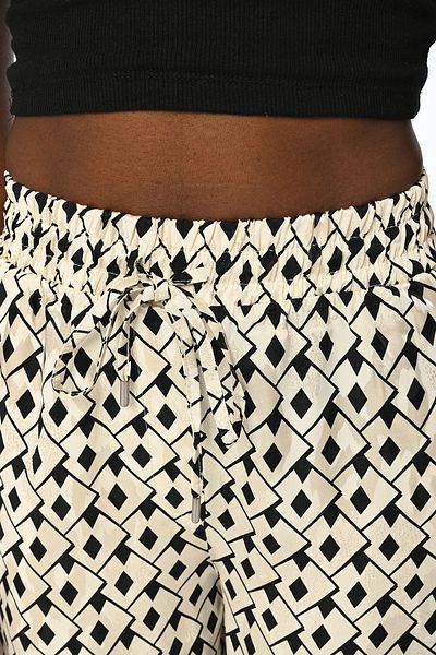 Orfeo Negro Pantaloni de damă cu model - talie elastică, picior lat
