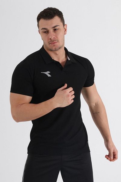 Diadora Μπλουζάκι Alto Camping Polo Μαύρο