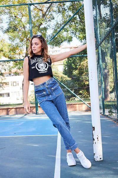 Kutaf Picioare cu fermoar - Pantaloni de jeans pentru femei