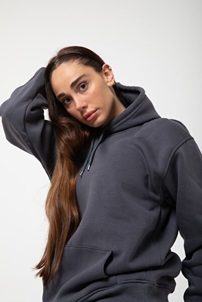 OKULCUBABA Women's Oversize Hooded Kangaroo Pocket Hoodie - 3 Thread Sweatshirt