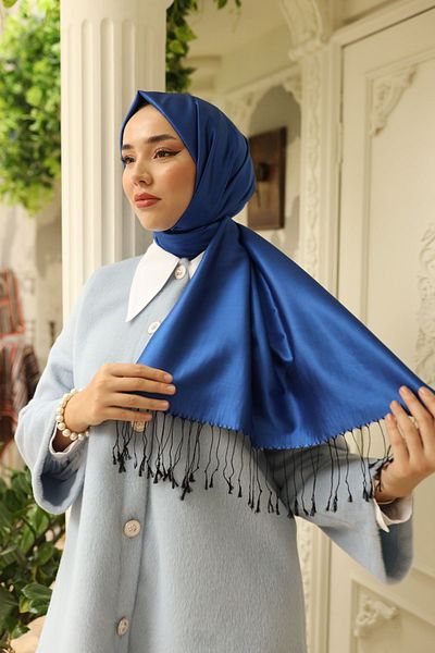 Silk Home Black Saks - 100% Silk, Double Sided Shawl