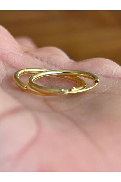 Rupen Kraft Altın Kaplama 925 Ayar Halka Gümüş Küpe