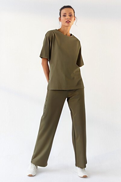 YAKAMEL Γυναικείο Σετ Φόρμας με Λαιμόκοψη Ποδηλάτου - Κοντό Μανίκι και Ελαστι...