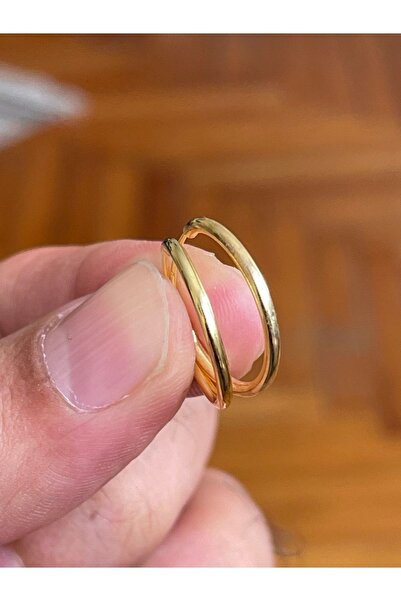 Rupen Kraft Altın Kaplama 925 Ayar Halka Gümüş Küpe