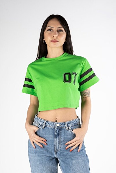 Kutaf Γυναικείο Crop Top με στάμπα με στρογγυλή λαιμόκοψη