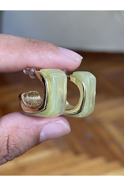 Rupen Kraft Kemik Küpe Yarım Halka Küpe C Küpe Mika Küpe