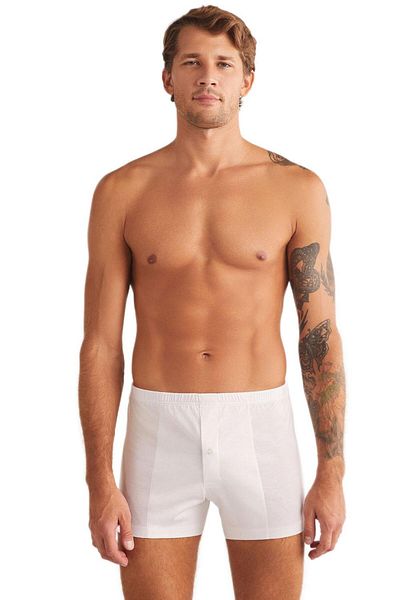 Kom Ανδρικά Λευκά Μπόξερ - Elite Cotton and Mercerized