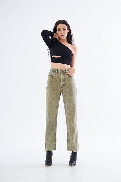 Kutaf High Waist Women's Straight Jeans
