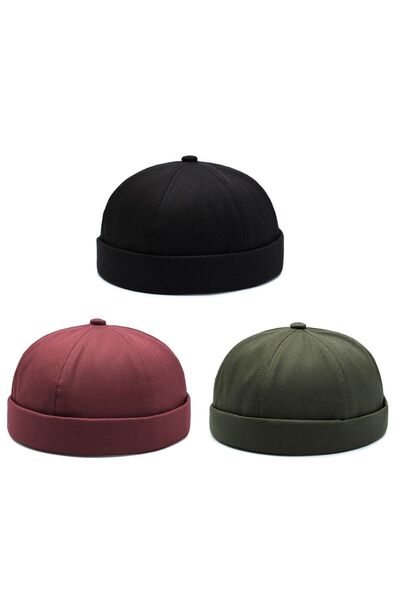 Rupen Kraft Set de 3 șapcă din bumbac 100% pălărie Docker reglabilă Pălărie c...