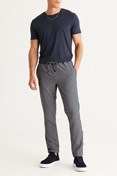 YAKAMEL Men's Flexible Woven Fabric - Double Leg and Elastic Leg Trousers