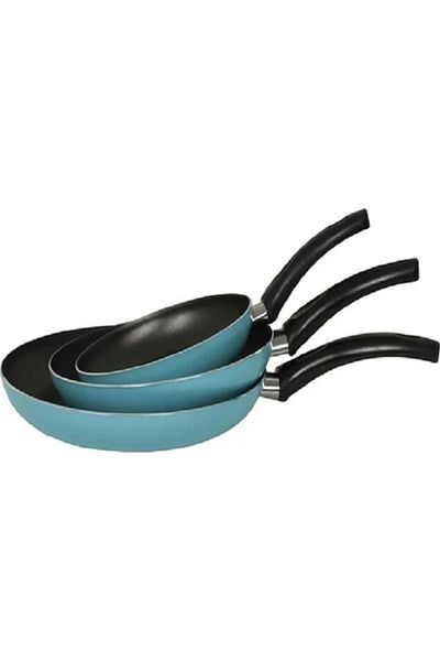 Mehtap Turquoise 3-Piece Pan Set - 18 22 26 Cm