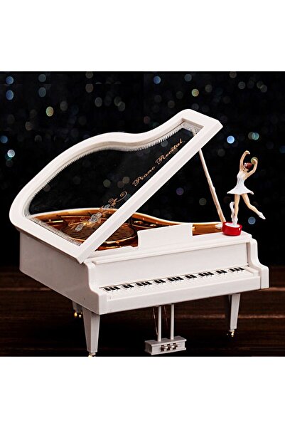 Sarego Piyano Dans Eden Bale Yapan Nostaljik Kurmalı Hareketli Beyaz Kuğu Müz...