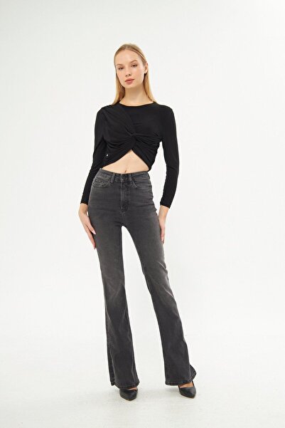 Kutaf Γυναικείο τζιν παντελόνι Flare Cut Slit