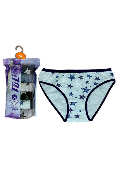 TOLIN Σετ 6 γυναικείων εσώρουχων και πετσετών Cotton-Lycra - Δίχτυ με στάμπα 2246164