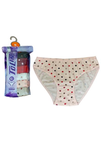 TOLIN Σετ 6 γυναικείες πετσέτες και εσώρουχα Cotton-Lycra - εμπριμέ, δίχτυ 2246167