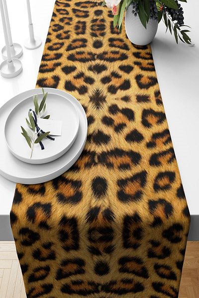 on the clouds Μοτίβο Leopard Ανθεκτικό Ύφασμα - Τραπέζι σαλονιού και κουζίνας Διαφορετικά μοντέλα Runner
