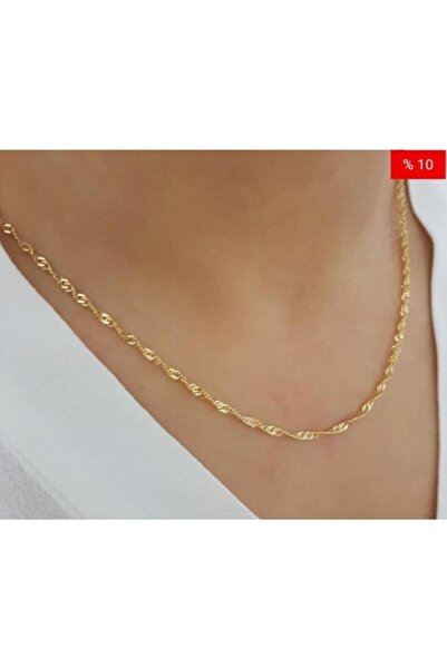 barış gold altın kaplama 22 Ayar Altın Kaplama 45cm Uzunluğunda Singapur Zincir