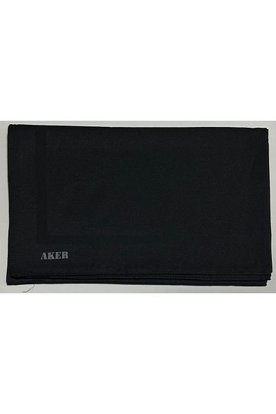 Aker Black Cotton Cotton Plain Shawl - 1030900 -911