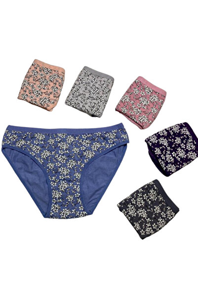 TOLIN Set de 6 chiloți din bumbac și lycra pentru femei - imprimați 2246180