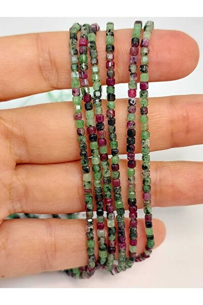 Yasamtohumu Bileklik Boy Anyolit (RUBİZOİT- RUBYZOİSİT) Taşı Küp Şekilli Dizi...