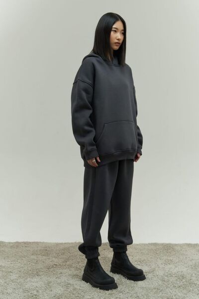 CMZ COLLECTİON KADIN KALIN KIŞLIK 3 İPLİK FÜME EŞOFMAN TAKIMI