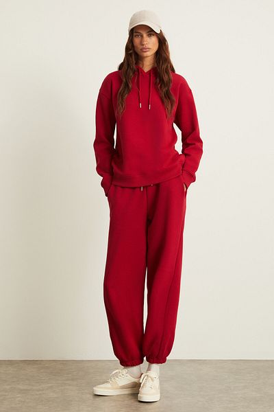 GRIMELANGE SHERI Damen-Jogginghose mit 3 Fäden, erhöht, weich, warm, rot