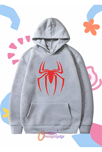 oneagılyazı سويت شيرت بغطاء للرأس كبير الحجم للأطفال للجنسين - مطبوع عليه شعا...