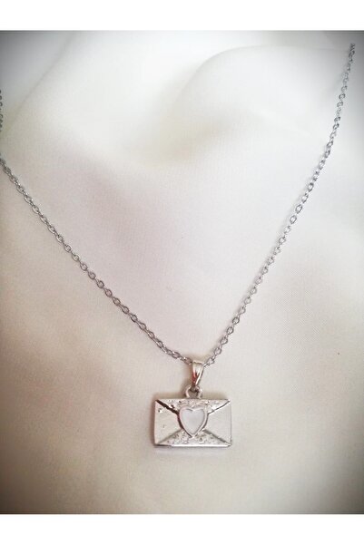 Judas Takı قلادة قلب صغيرة باللون الأبيض والفضي