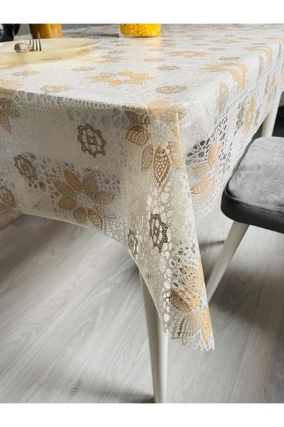 LİMAY Luxury Japanese Tablecloth - Lace Detailed, Transparent, Non-Hole and Non-Slip