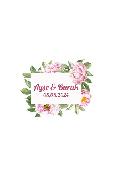 Reysa Tasarım Güller ve Yapraklar Kişiye Özel Kına-nişan-nikah-düğün-doğum gü...