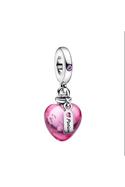 Lux Design 925 Ayar Gümüş Aşk Iksiri Potion Kalp Sallantılı Charm- Pembe