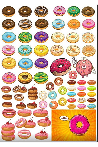 Reysa Tasarım مجموعة ملصقات بنمط الدونات