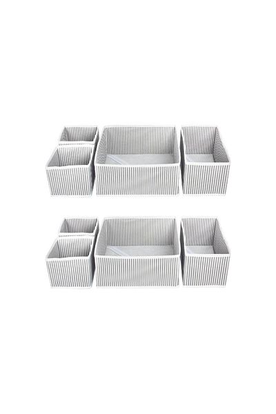 ALAS 2 Pieces of 4 Multi-Purpose In-Cabinet and Drawer Organizer Box Set