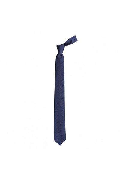 1001 Kravat Navy Blue Patterned Silk Tie 6 cm Wide