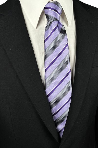 1001 Kravat Lilac Striped 8 cm Wide Tie