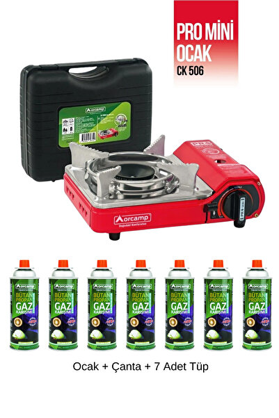 Orcamp Mini Kamp Ocağı - Çantalı - Gaz Stop Emniyetli - 7 Adet 227 gr Kartuş