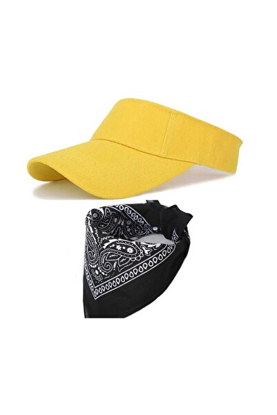 Rupen Kraft Unisex Athlete Running Tennis Visor Hat with Adjustable Back Part Bandana Combination