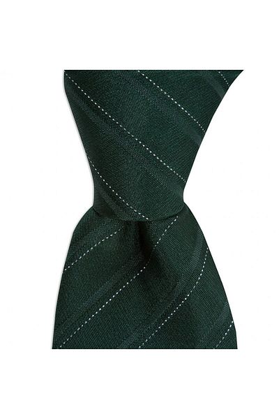 1001 Kravat Green Striped 8 cm Wide Silk Tie